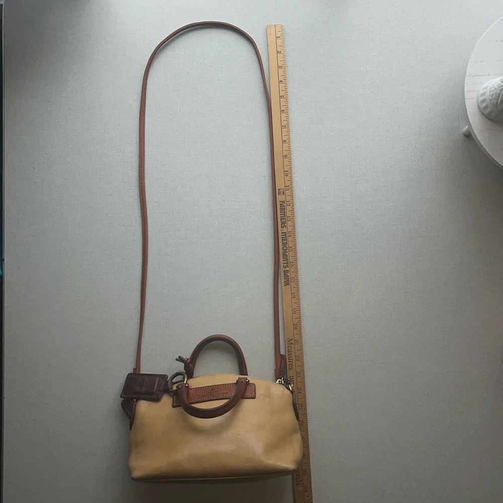 Dooney & Bourke Tan and Brown Satchel with Structured Design - Picture 12 of 13